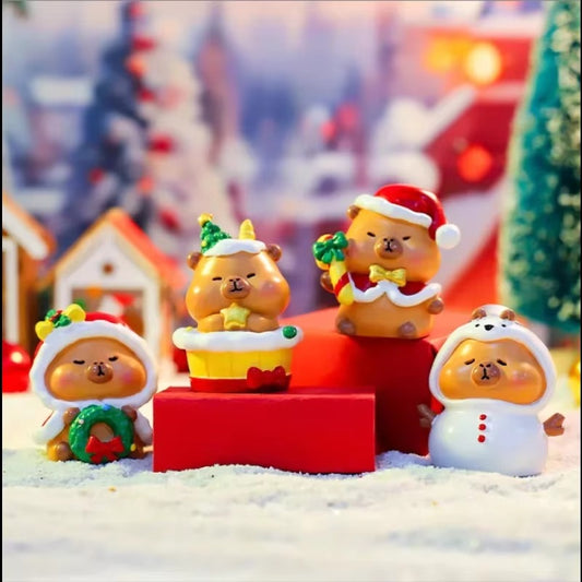 Christmas Capybara Blind Box Simulation Mini Capibara Action Figures Doll Children Birthday Christmas Toy Gift