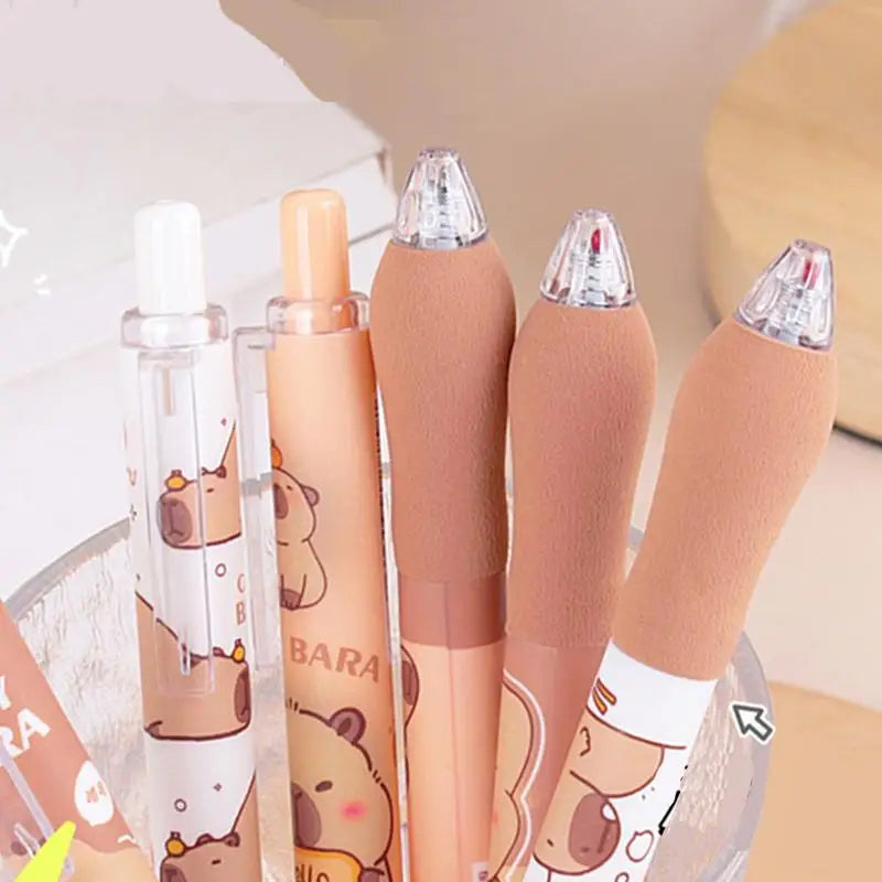 Smooth Writing Pens 0.5mm Ink Pens Writing Gel Pens Fine Point Quick Drying Capybara Themed Gel Pens For Writing Drawing 1PCS