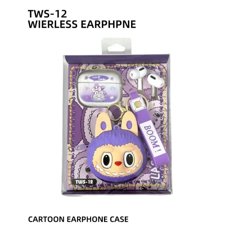 TWS-12 Raab new Bluetooth headset cute doll pendant long battery life leisure ear.