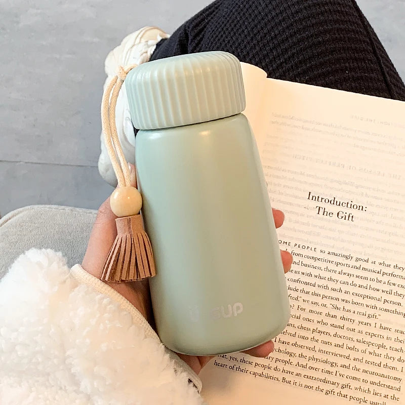 400ml/250ml Creative Thermos Mug With Rope Cute Portable Stainless Steel Vacuum Flask Girl Student Thermal Water Bottle Tumbler