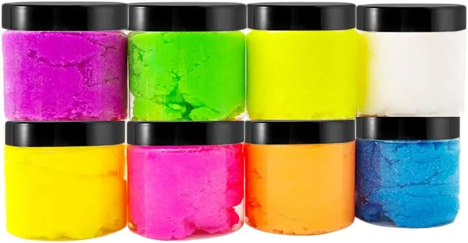 20 Pack 2 oz Clear Plastic Round Slime Containers,Empty Plastic Storage Jars with Black Lids,Refillable Storage Container