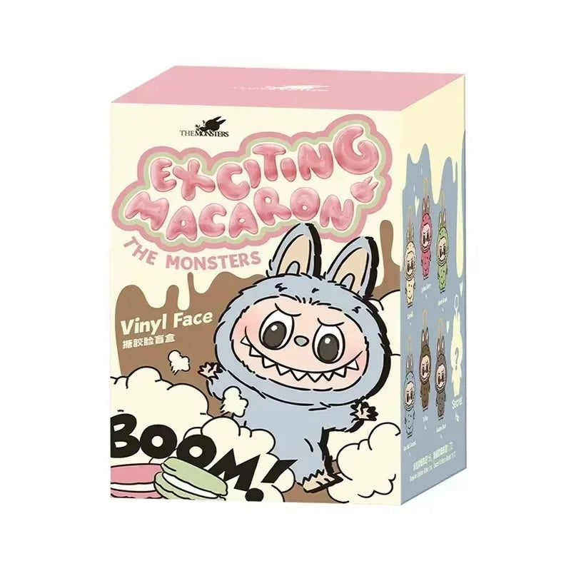 LABUBU THE MONSTERS-excitante Macaron vinilo cara sorpresa caja misteriosa caja ciega juguetes Kawaii Anime figura de acción Caixa