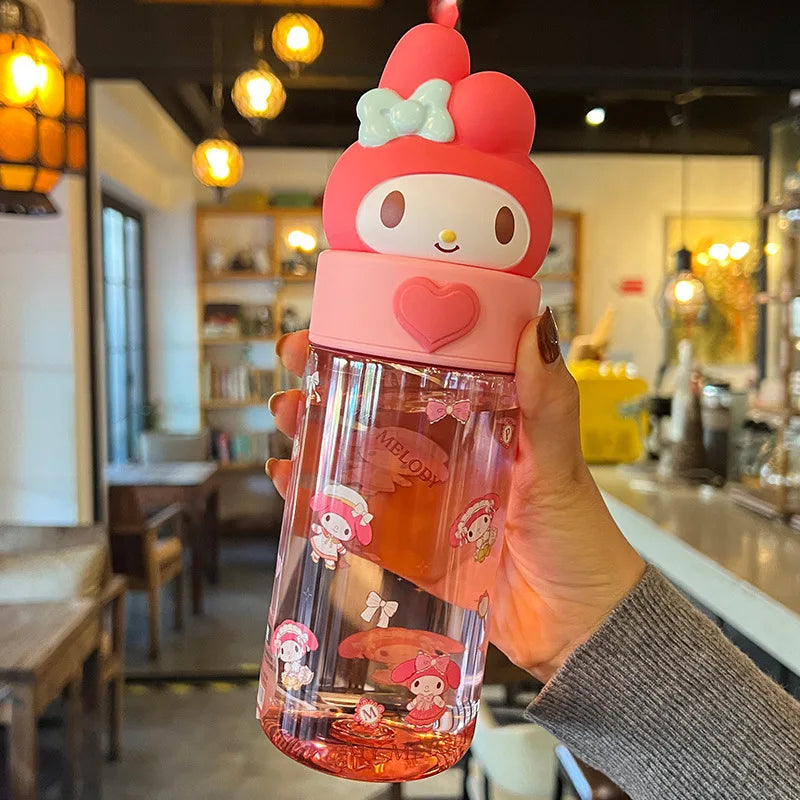 Trendy Desgin Children Cup Summer Cartoon Cute Girl's Plastic Water Kettle Large Capacity Kids Portable Straight Drink Cup