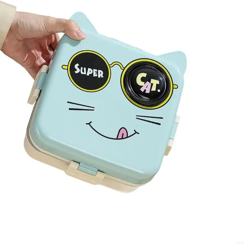 304 stainless steel children's lunch box, 3-section bento box, cartoon three student bento box