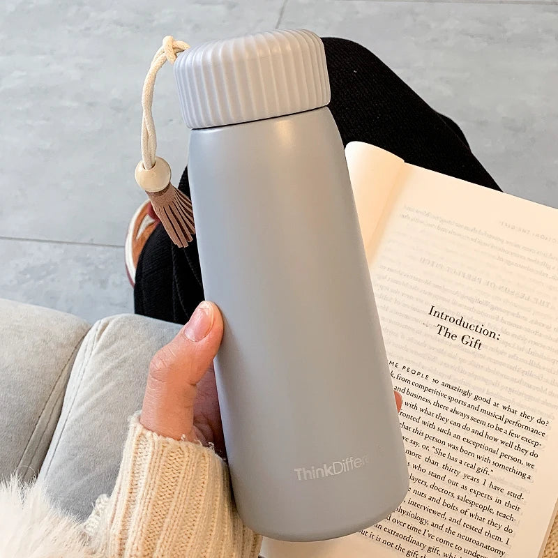 400ml/250ml Creative Thermos Mug With Rope Cute Portable Stainless Steel Vacuum Flask Girl Student Thermal Water Bottle Tumbler