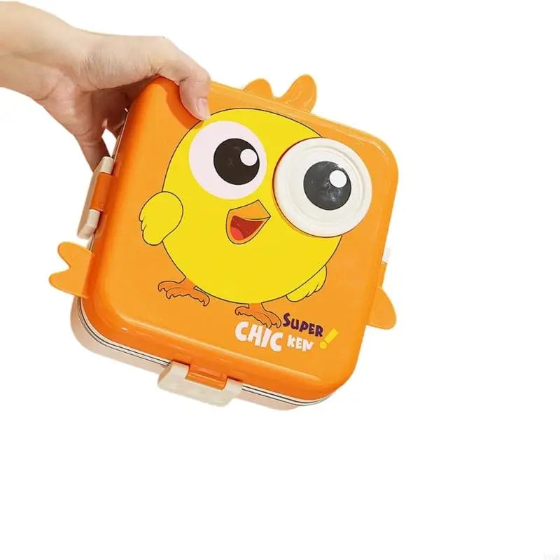 304 stainless steel children's lunch box, 3-section bento box, cartoon three student bento box