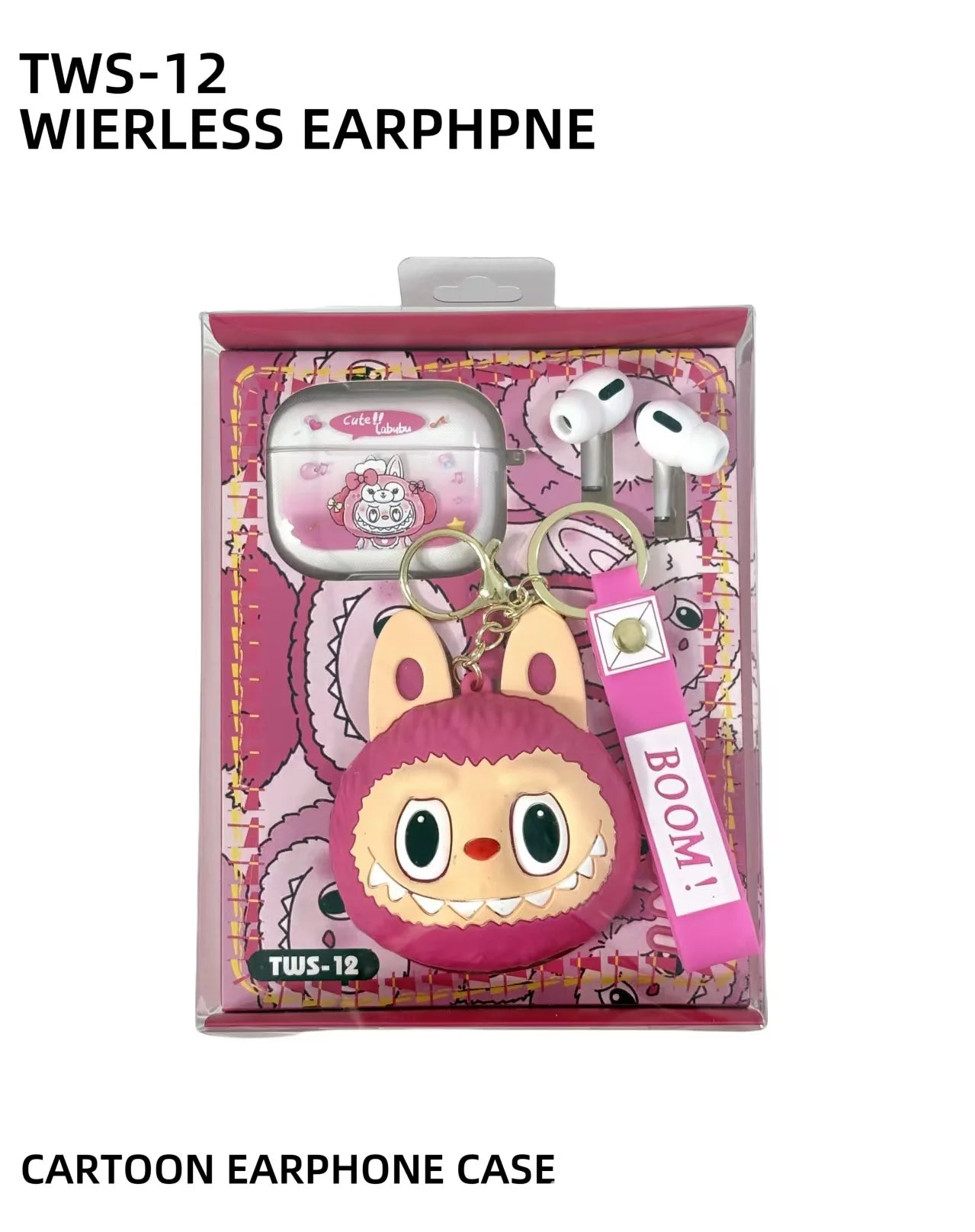 TWS-12 Raab new Bluetooth headset cute doll pendant long battery life leisure ear.