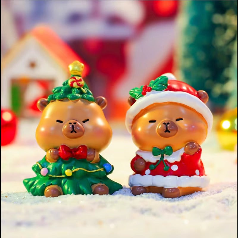 Christmas Capybara Blind Box Simulation Mini Capibara Action Figures Doll Children Birthday Christmas Toy Gift