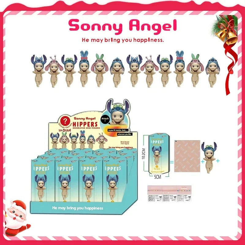 Sonny Angel 12PCS Stitch Kawaii Anime Cartoon Collection Mini Character Decorations Cute Doll Kids Toys Birthday Christmas Gift