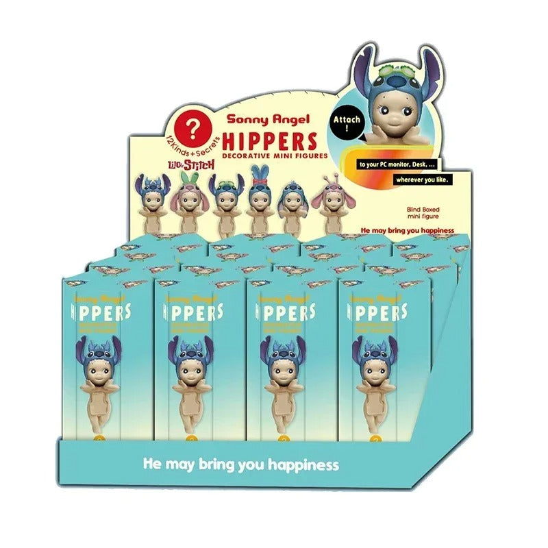 Sonny Angel 12PCS Stitch Kawaii Anime Cartoon Collection Mini Character Decorations Cute Doll Kids Toys Birthday Christmas Gift
