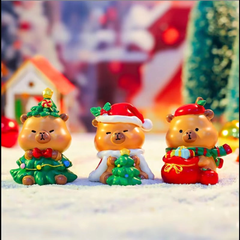 Christmas Capybara Blind Box Simulation Mini Capibara Action Figures Doll Children Birthday Christmas Toy Gift