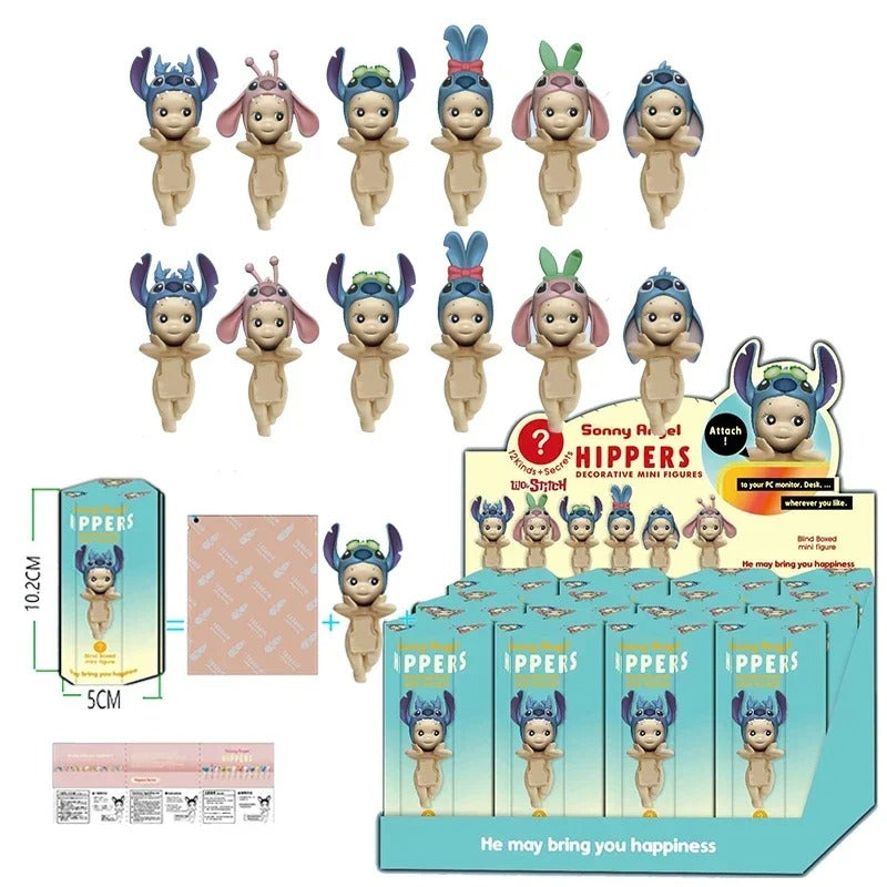 Sonny Angel 12PCS Stitch Kawaii Anime Cartoon Collection Mini Character Decorations Cute Doll Kids Toys Birthday Christmas Gift