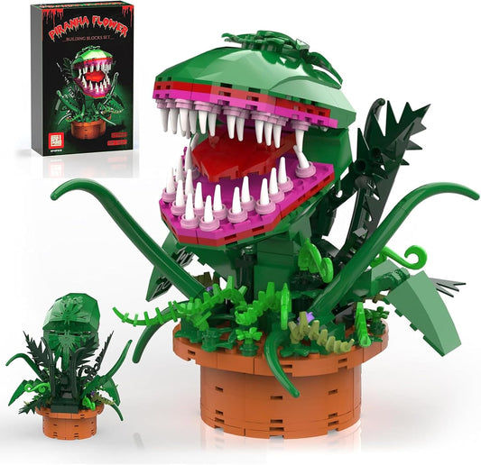 Audrey 2 Piranha Plant Building Toys Compatible with Lego Sets, Little Shop of Horrors Flowers Cannibal with Openable Mouth Building Blocks, Gift for TV Fans Halloween Christmas Kids Ages 8+