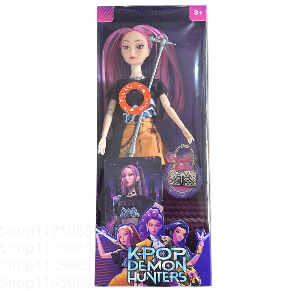 Music style anime k pop demon hunters group of witch hunters high appearance glue doll girl heart decorative doll holiday gifts