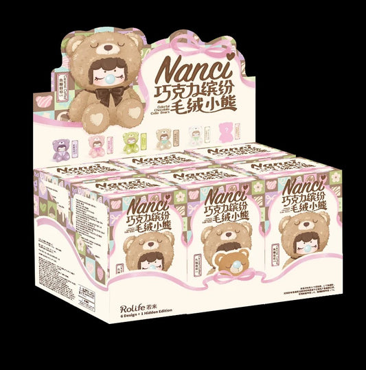 Robotime Rolife Nanci Chocolate Colorful Plush Bear Series Blind Box Handmade Decoration Surprise Box Children's Christmas Gifts