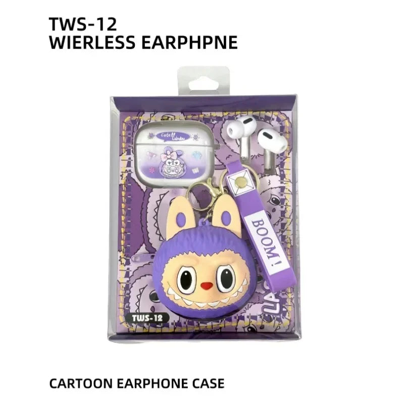 TWS-12 Raab new Bluetooth headset cute doll pendant long battery life leisure ear.