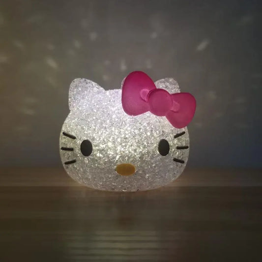 New Anime Sanrio Melody Hello Kitty Kuromi Cinnamoroll Night Light Children Toy Lamp Kawaii Doll Ornament Kids Birthday Gift