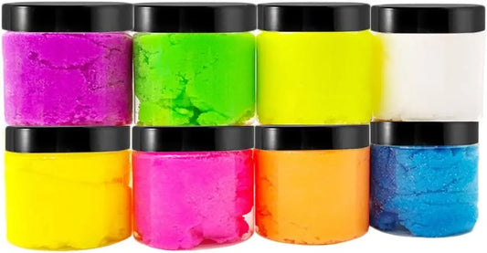 20 Pack 2 oz Clear Plastic Round Slime Containers,Empty Plastic Storage Jars with Black Lids,Refillable Storage Container