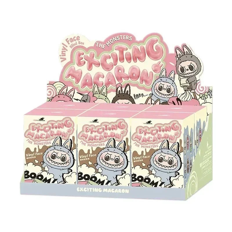 LABUBU THE MONSTERS-excitante Macaron vinilo cara sorpresa caja misteriosa caja ciega juguetes Kawaii Anime figura de acción Caixa