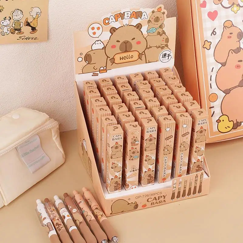 Smooth Writing Pens 0.5mm Ink Pens Writing Gel Pens Fine Point Quick Drying Capybara Themed Gel Pens For Writing Drawing 1PCS