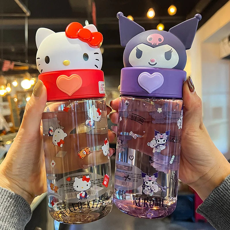 Trendy Desgin Children Cup Summer Cartoon Cute Girl's Plastic Water Kettle Large Capacity Kids Portable Straight Drink Cup