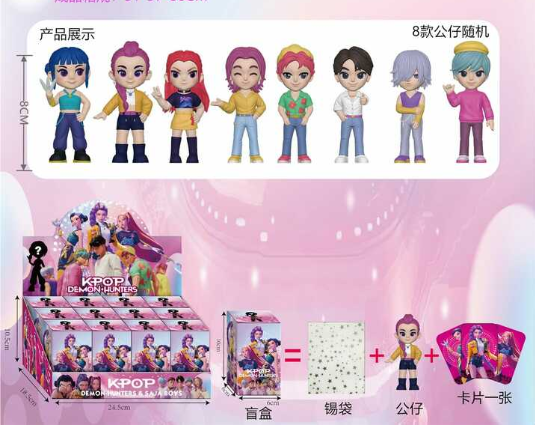 Anime KPop Demon Hunters Blind Box HUNTRIX SAJA BOYS RUMI MIRA ZOEY Derpy Tiger Action Figure Model Doll Toy Mystery Decor Gift