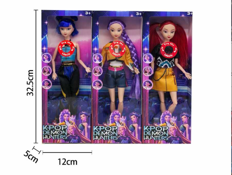 Music style anime k pop demon hunters group of witch hunters high appearance glue doll girl heart decorative doll holiday gifts