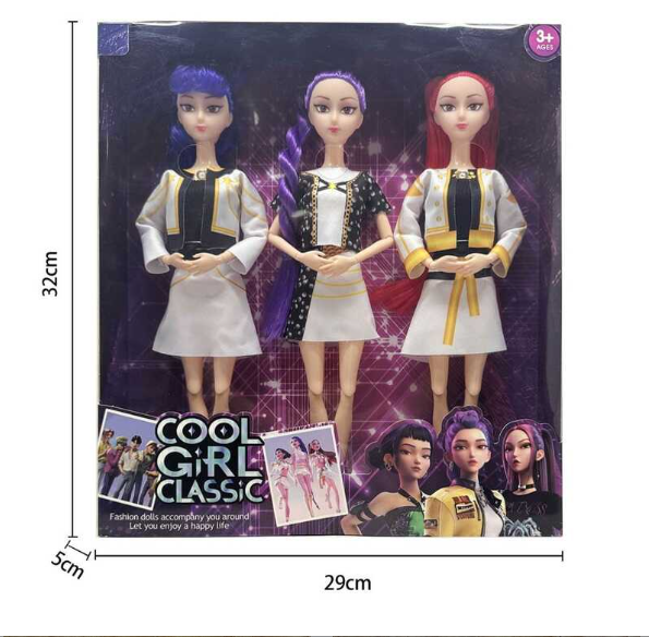 Music style anime k pop demon hunters group of witch hunters high appearance glue doll girl heart decorative doll holiday gifts